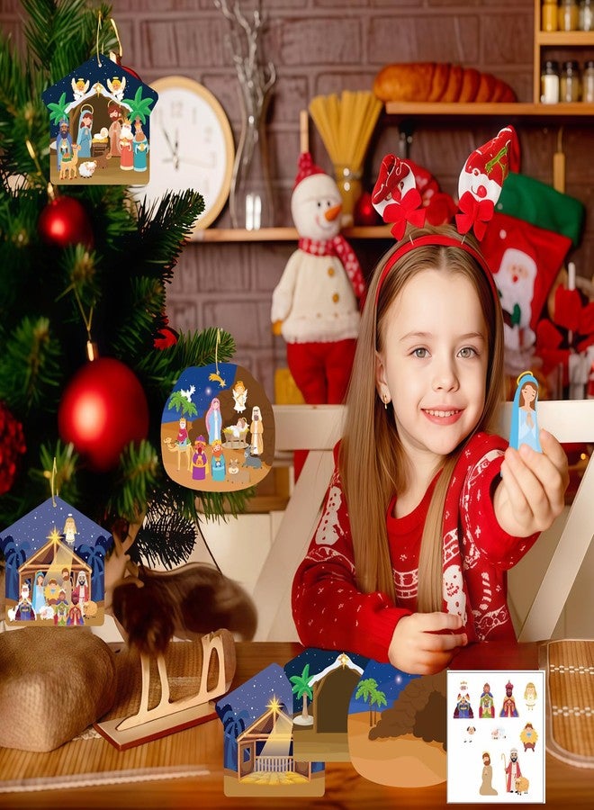 ٣٠ مجموعة من ملصقات ميلاد السيد المسيح لليلة الميلاد، مناسبة للحفلات الدينية، شجرة عيد الميلاد، أنشطة دينية للأطفال، مستلزمات حفلات ميلاد السيد المسيح، مع مجسم من الورق المقوى وحبل. - Image 2